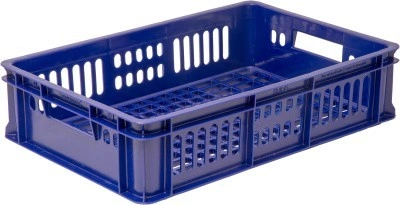Ящик перфорированный 600×400×150, арт.: 418, объём 28, синий, код: 15657