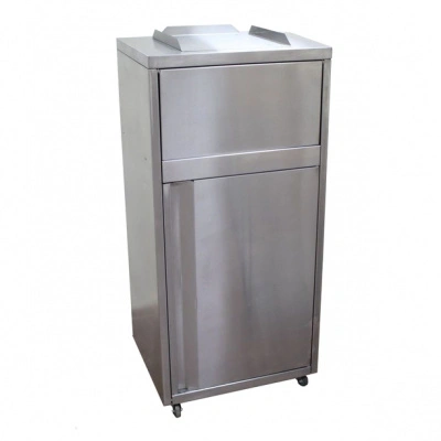 Урна Мега-2, 500х600х1250 мм, шлифованная, с тележкой 120 л