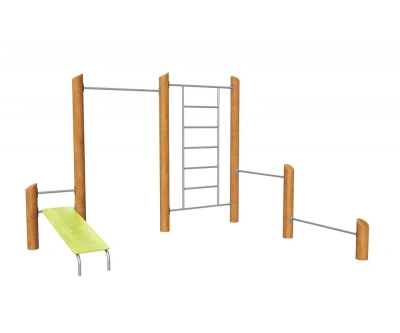 Воркаут ЭКО-6 «Шведская стенка + турник + скамья для пресса + турник для отжиманий»