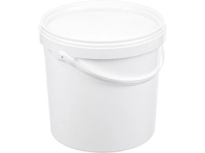 Ведро  п/п 3,4л. круглое, d-180мм, с пластиковой ручкой, с белой крышкой, код: 38527