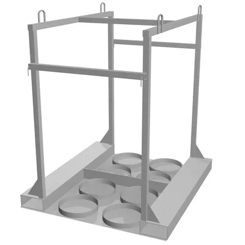 Контейнер для 8-ми кислородных газовых баллонов КГБ-03 1060x906x1060 мм Серый
