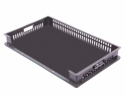 Пластиковый лоток 740х465х95 трехбортный сплошное дно