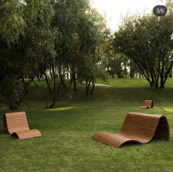 Парковый лежак «Волна» 90 см