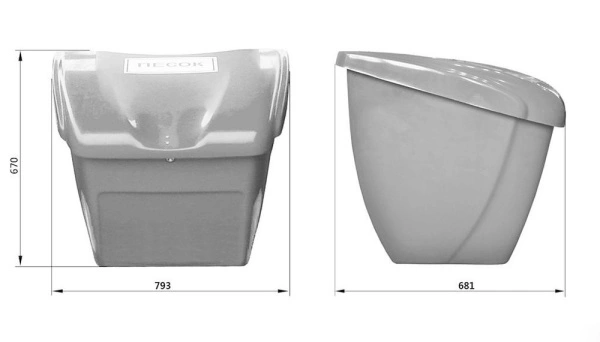 Ящик для песка Boxsand 0,25 м3 (250 литров) серый асфальт
