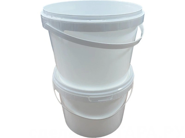 Ведро 1,5л круглое, с пластиковой ручкой, с белой крышкой, код: 36320
