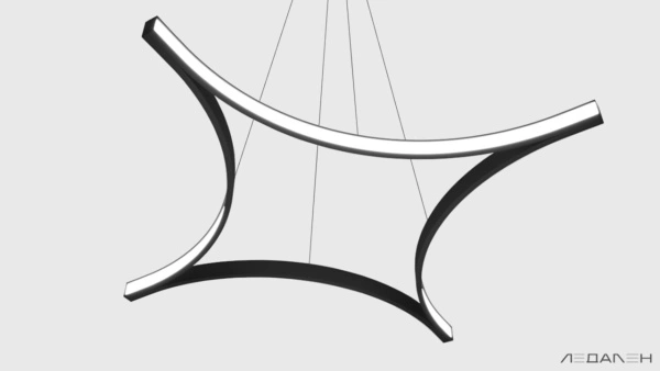 Ромбообразный светильник ROMBO STAR 6000K 96W, корпус черный