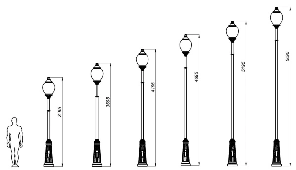 Фонарный столб Л-03 со светильником 3,695 м