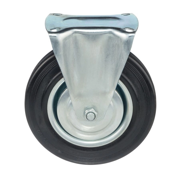 Колесо неповоротное Стелла-техник 4002-200 диаметр 200мм, грузоподъемность 185кг, резина, металл