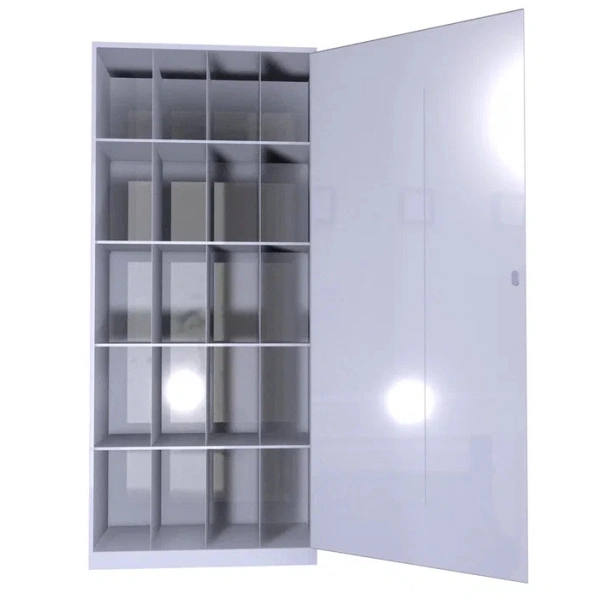 Шкаф для 20 ти противогазов ХПГ-20 с дверью 1900x1040x520 мм Светло-серый