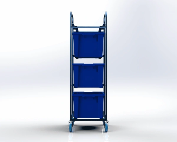 Тележка платформенная трехъярусная, 4 колеса 125 мм