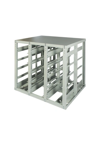 Стеллаж с направляющими мобильный, двусторонний, Стелла-техник V3-30-150-И 30 ячеек, грузоподъемность 400кг