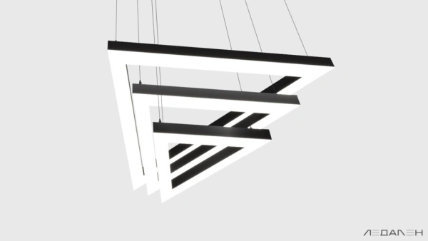 Треугольный светильник TRIANGOLO TRIO 6000K 82W, корпус черный