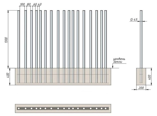Ограждение «Скандинавия» Сталь - 1 м.п.