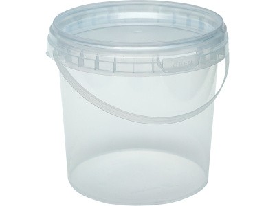 Ведро 1,1л. круглое, с прозрачной крышкой, арт. ВП 1,1 прозр, код: 28121